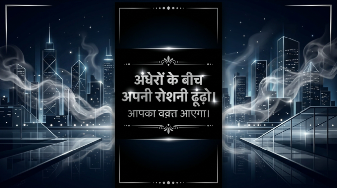 Vertical city-themed quote poster for sharing a bold attitude status.