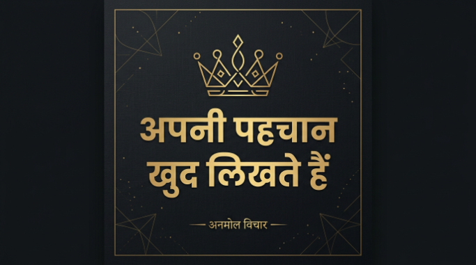 Elegant Hindi attitude quote card with bold typography.